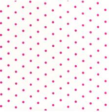 French Hat Box: Hot Pink Spot Print, Weiß 