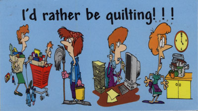 Magnet: I'd rather be quilting ! 