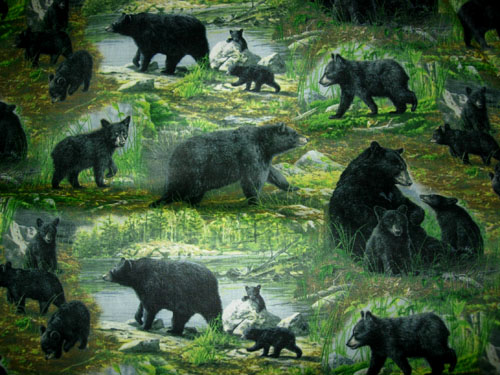 Woodland Bears, Allover, Grn 