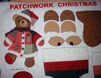 Christmas Patchwork Bear, Weihnachtsbr, Panel 